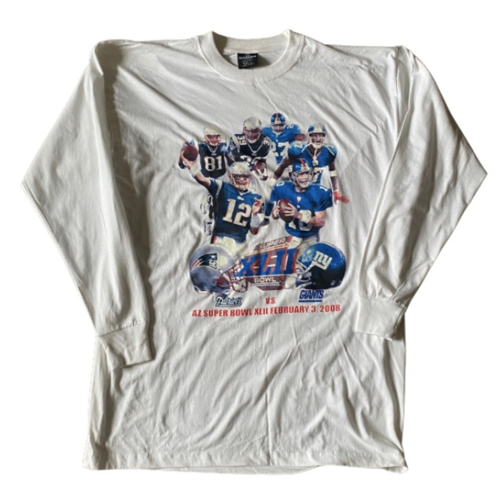 PATRIOTS VS GIANTS SUPERBOWL XLII 2008 TH TANU HARLEM USA Men’s Size 2XL Shirt
